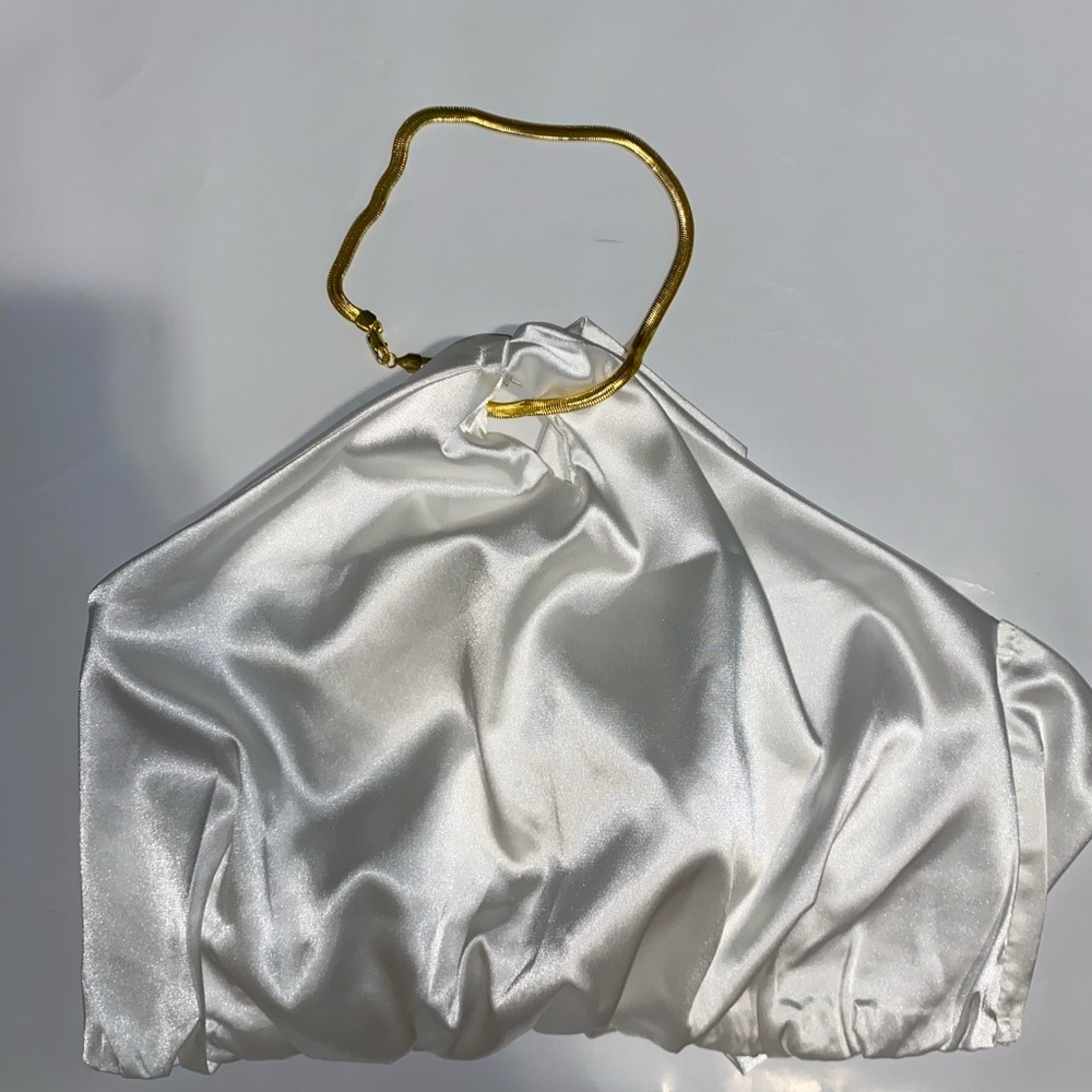 White chain neck silk SHEIN top size XS women’s